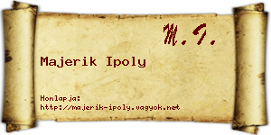 Majerik Ipoly névjegykártya